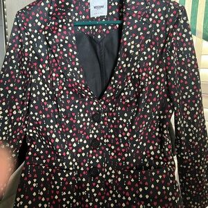 Moschino Women's Black Heart Print Jacket